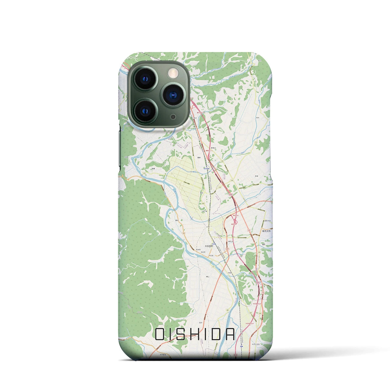 【大石田(山形県)】地図柄iPhoneケース(バックカバータイプ)