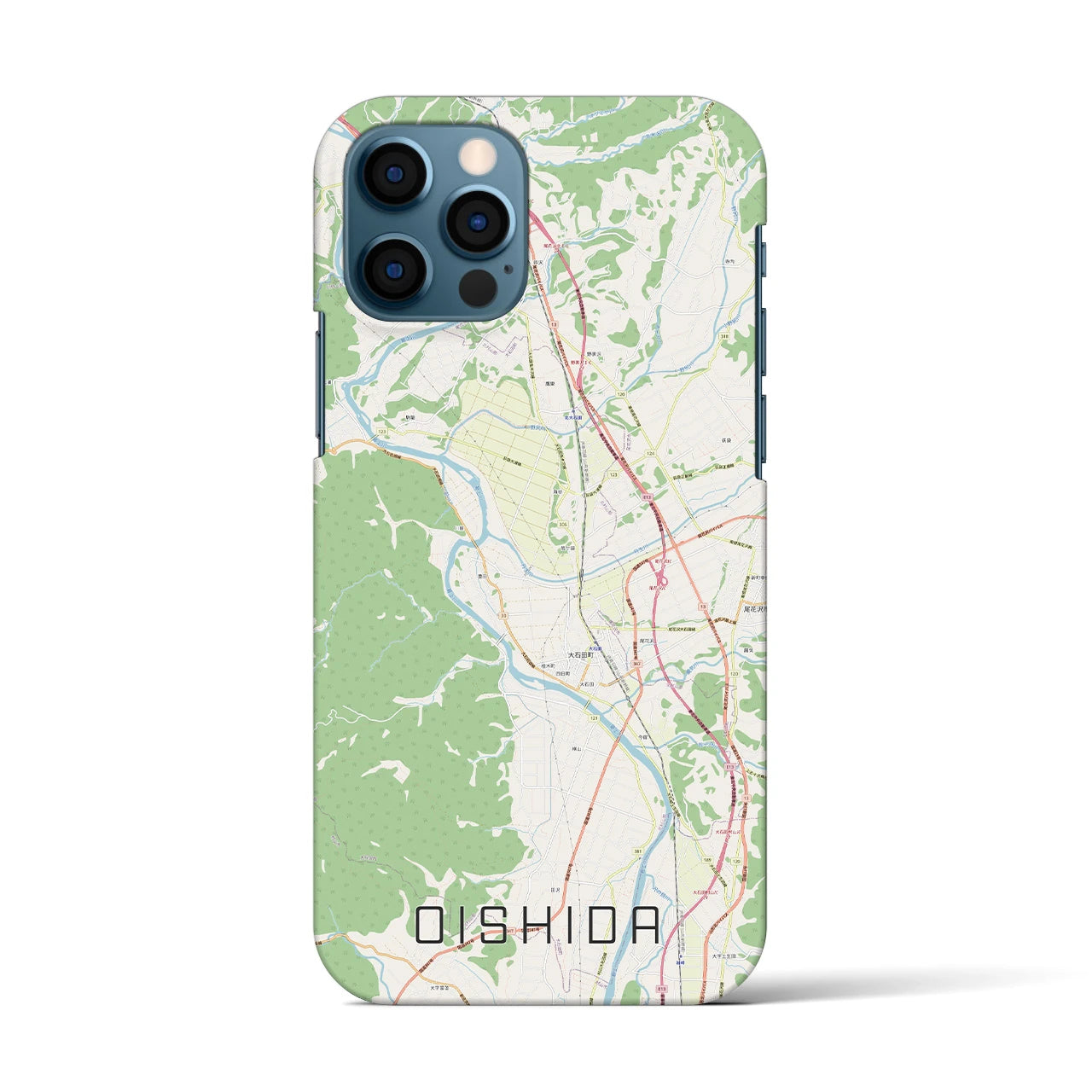 【大石田(山形県)】地図柄iPhoneケース(バックカバータイプ)