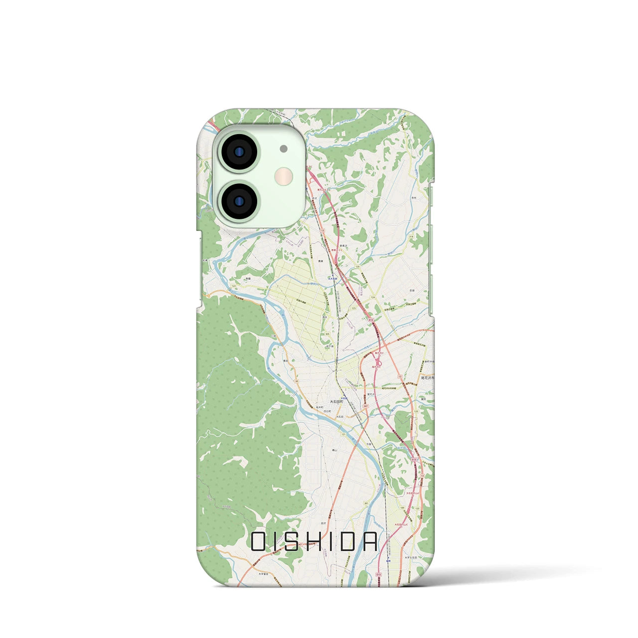 【大石田(山形県)】地図柄iPhoneケース(バックカバータイプ)