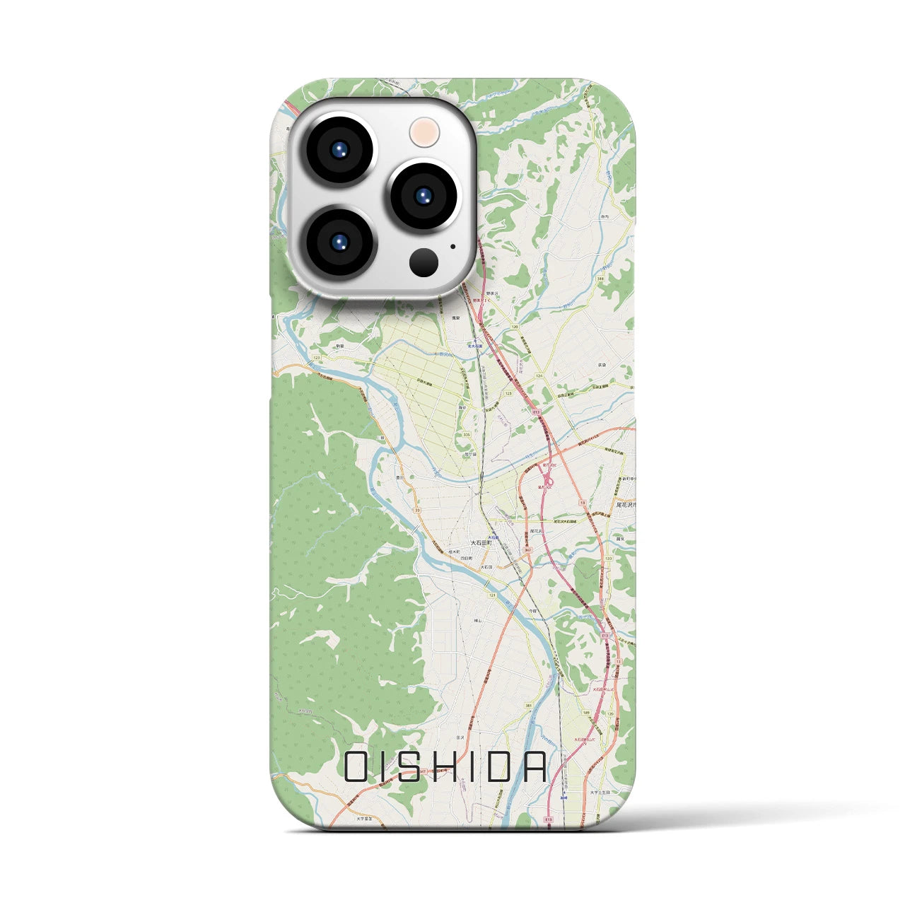 【大石田(山形県)】地図柄iPhoneケース(バックカバータイプ)