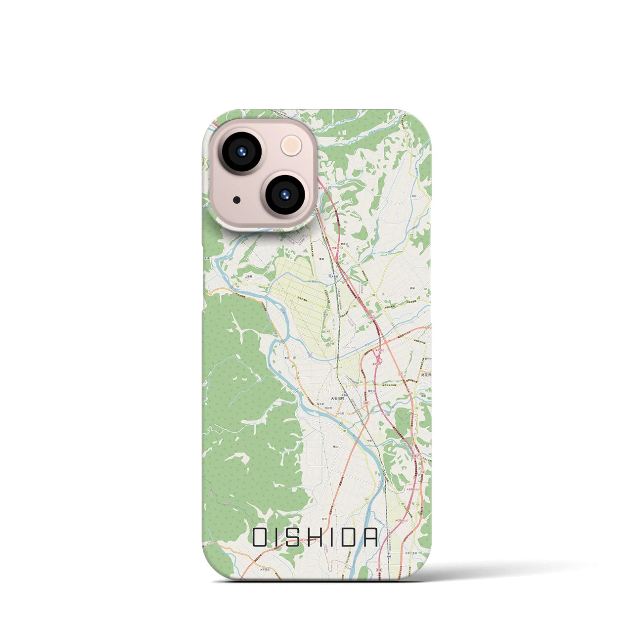 【大石田(山形県)】地図柄iPhoneケース(バックカバータイプ)