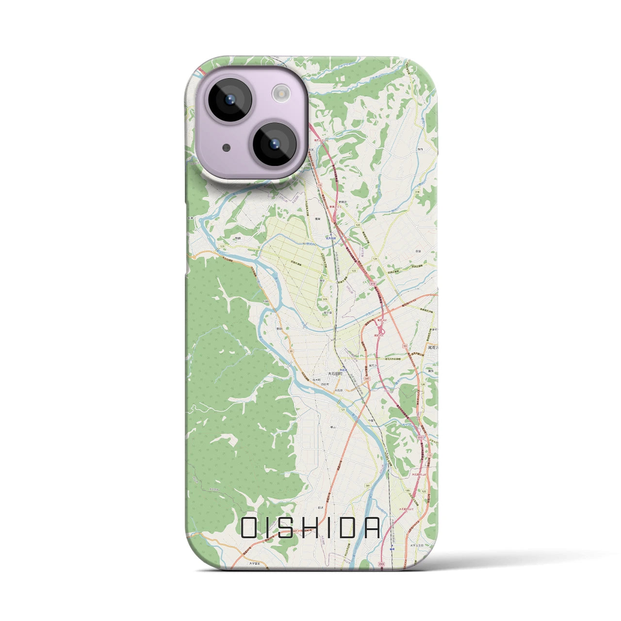 【大石田(山形県)】地図柄iPhoneケース(バックカバータイプ)