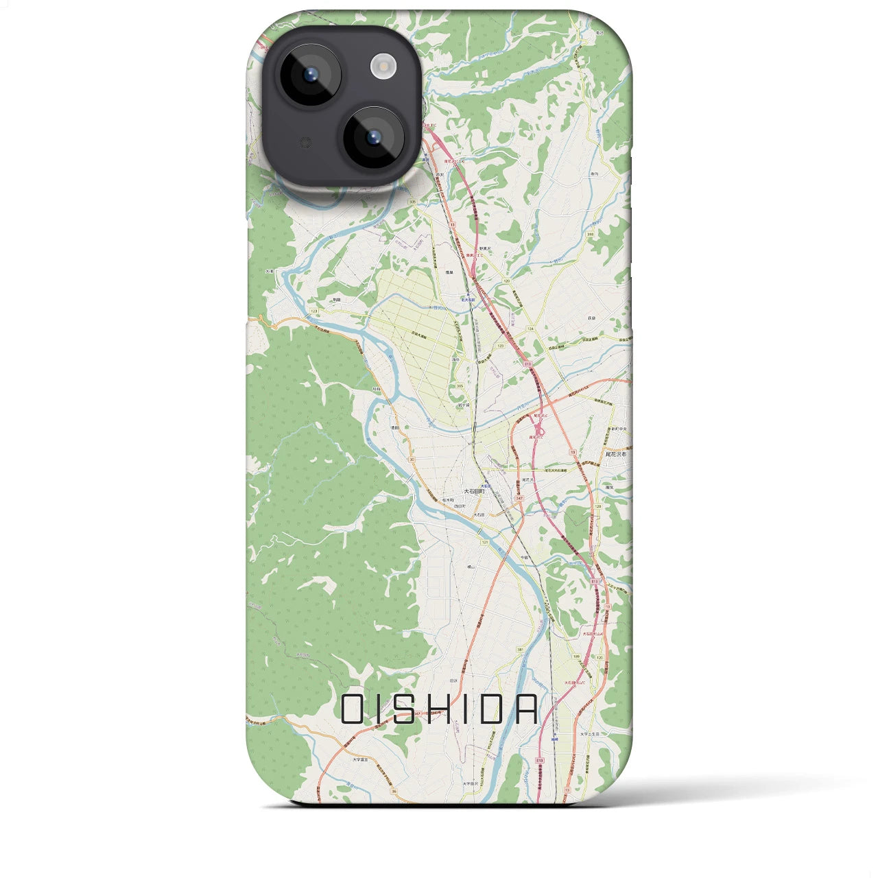 【大石田(山形県)】地図柄iPhoneケース(バックカバータイプ)