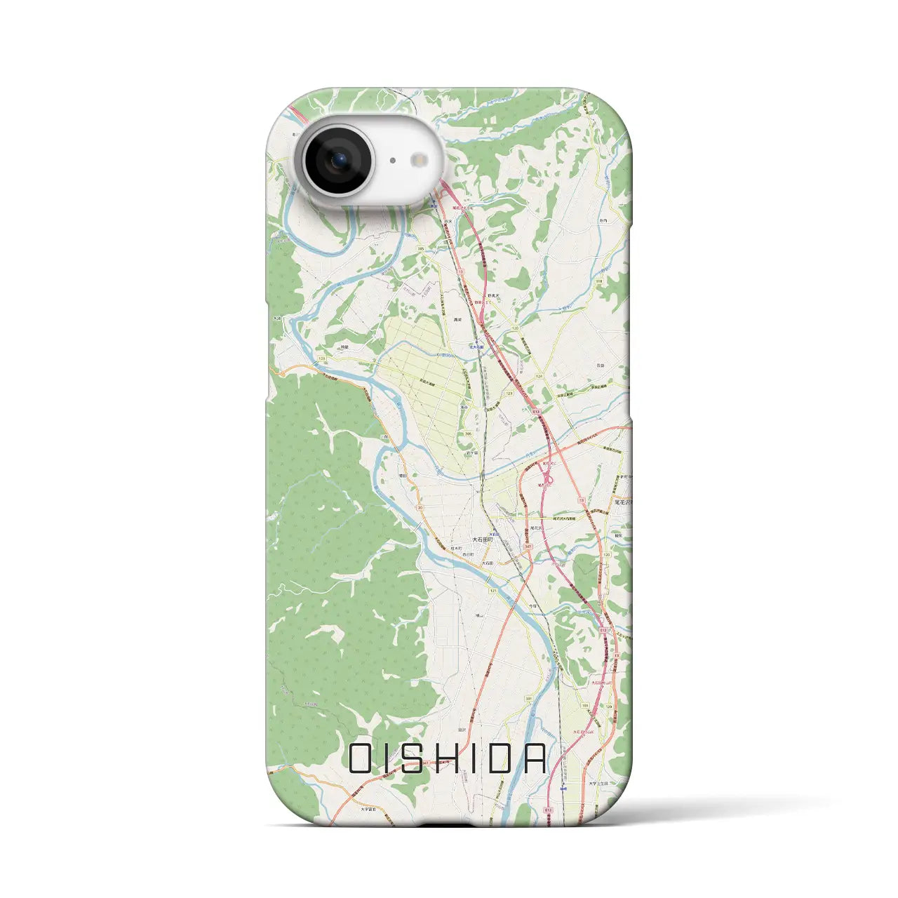 【大石田(山形県)】地図柄iPhoneケース(バックカバータイプ)