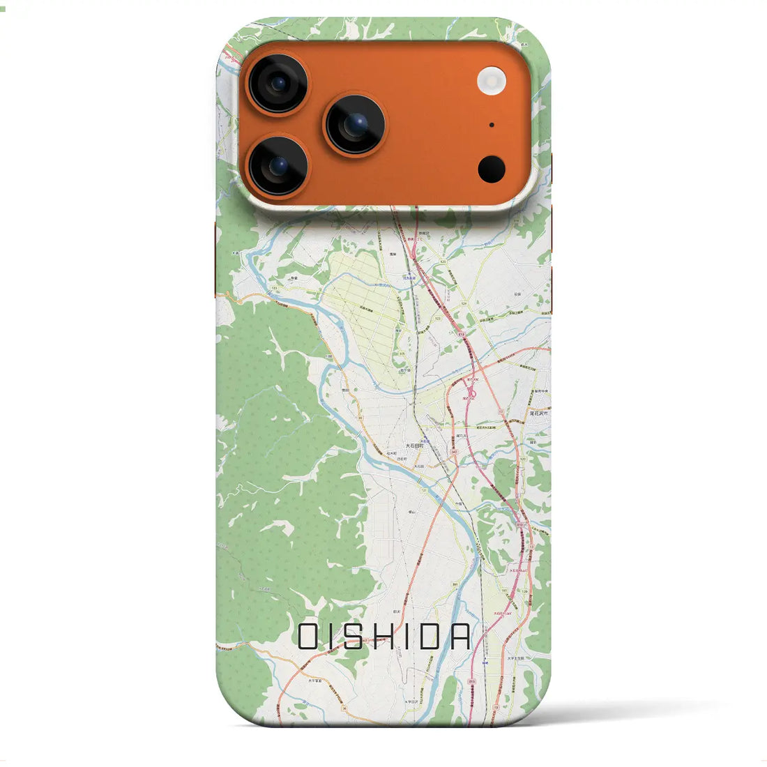 【大石田(山形県)】地図柄iPhoneケース(バックカバータイプ)ナチュラル・iPhone 17 Pro Max 用