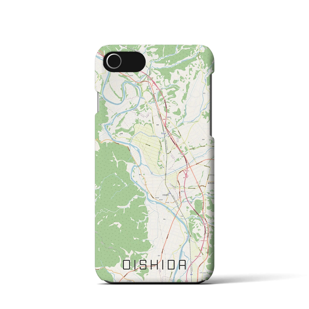 【大石田(山形県)】地図柄iPhoneケース(バックカバータイプ)