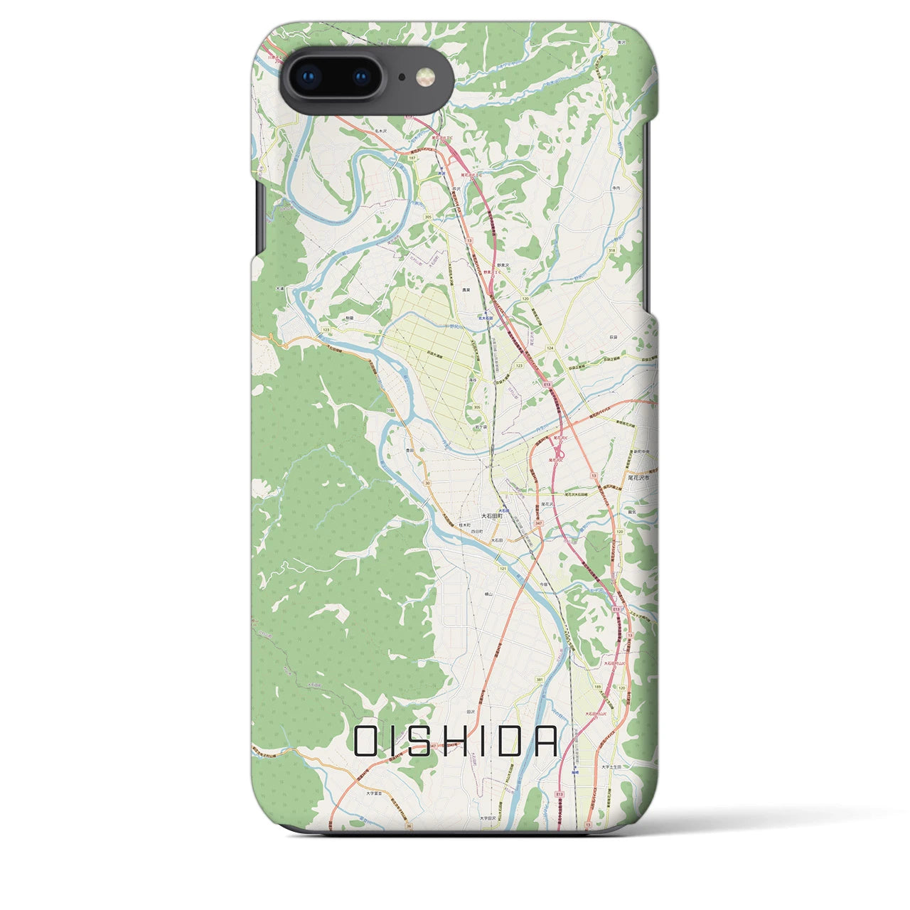 【大石田(山形県)】地図柄iPhoneケース(バックカバータイプ)