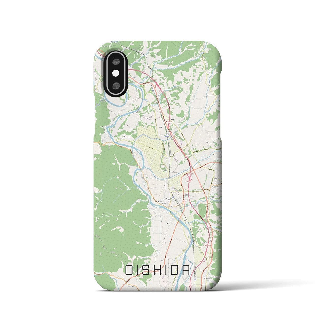 【大石田(山形県)】地図柄iPhoneケース(バックカバータイプ)