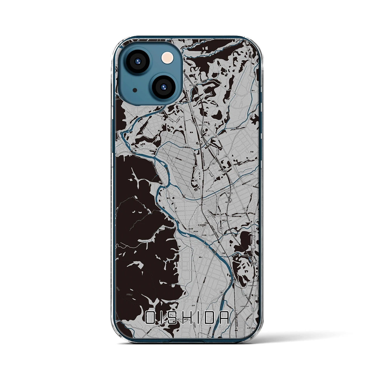 【大石田(山形県)】地図柄iPhoneケース(クリアタイプ)