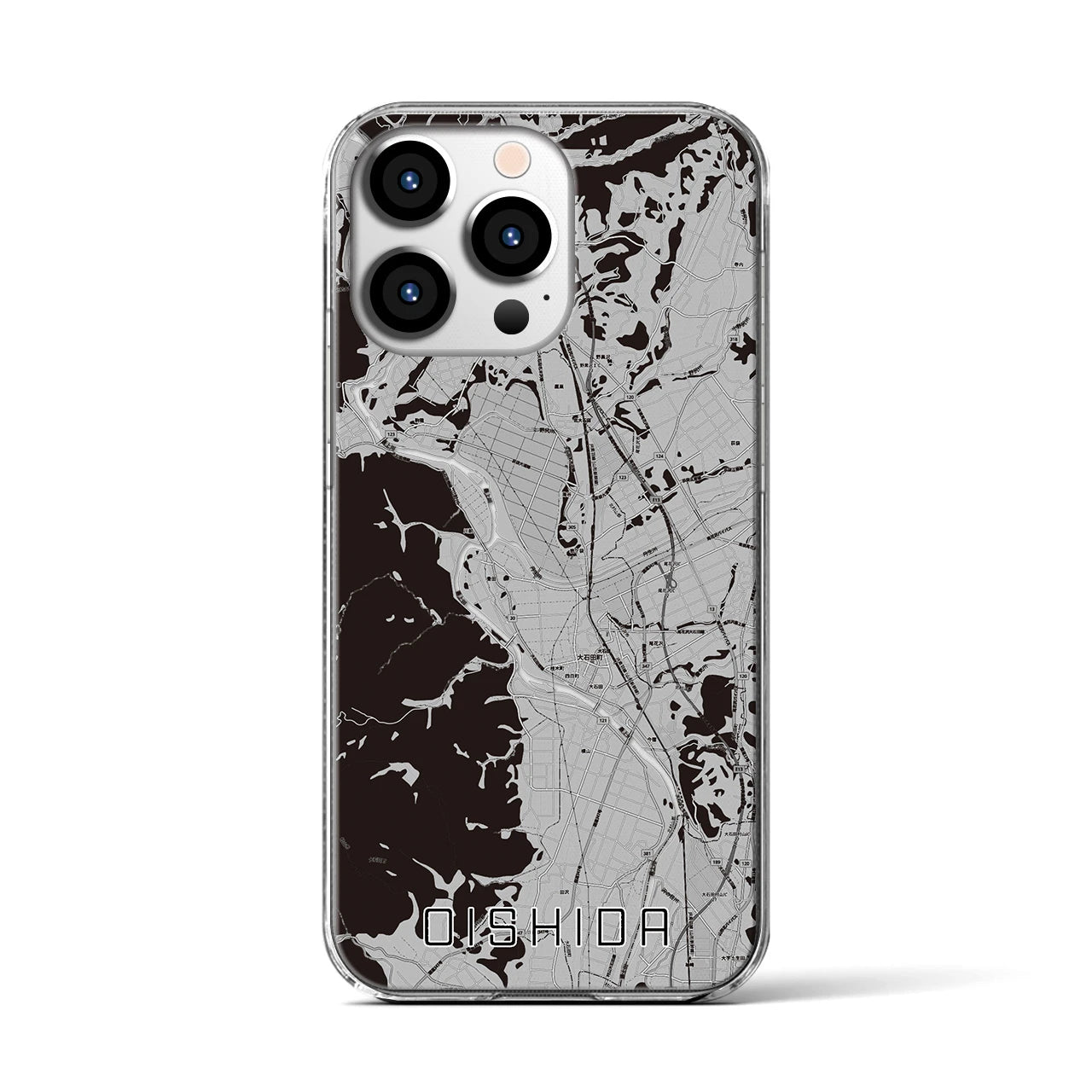 【大石田(山形県)】地図柄iPhoneケース(クリアタイプ)