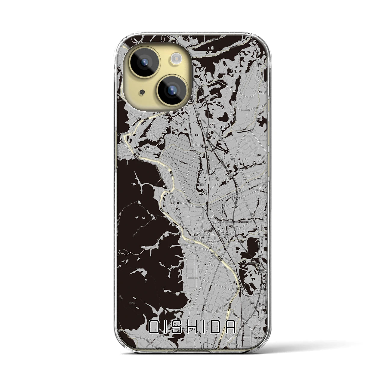 【大石田(山形県)】地図柄iPhoneケース(クリアタイプ)