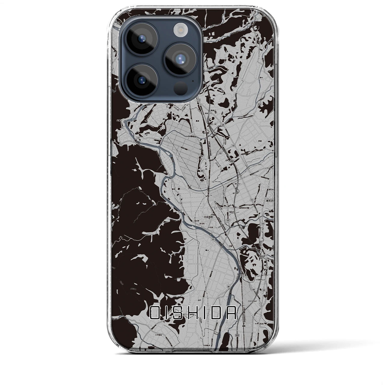 【大石田(山形県)】地図柄iPhoneケース(クリアタイプ)