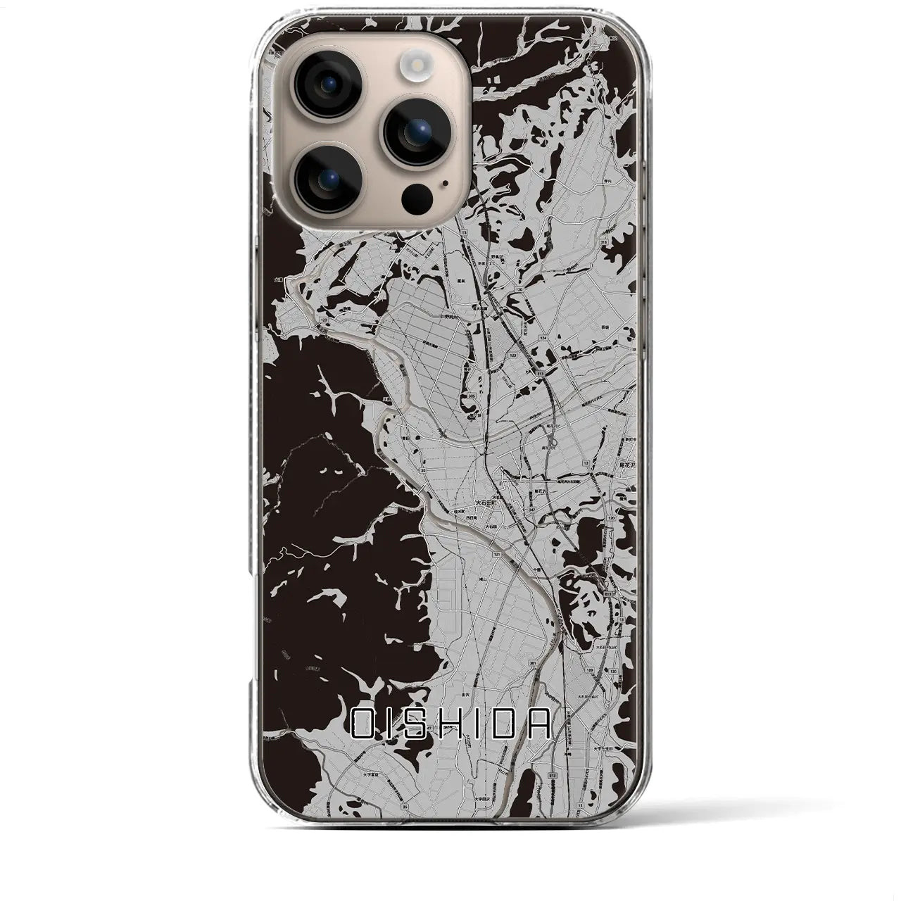 【大石田(山形県)】地図柄iPhoneケース(クリアタイプ)