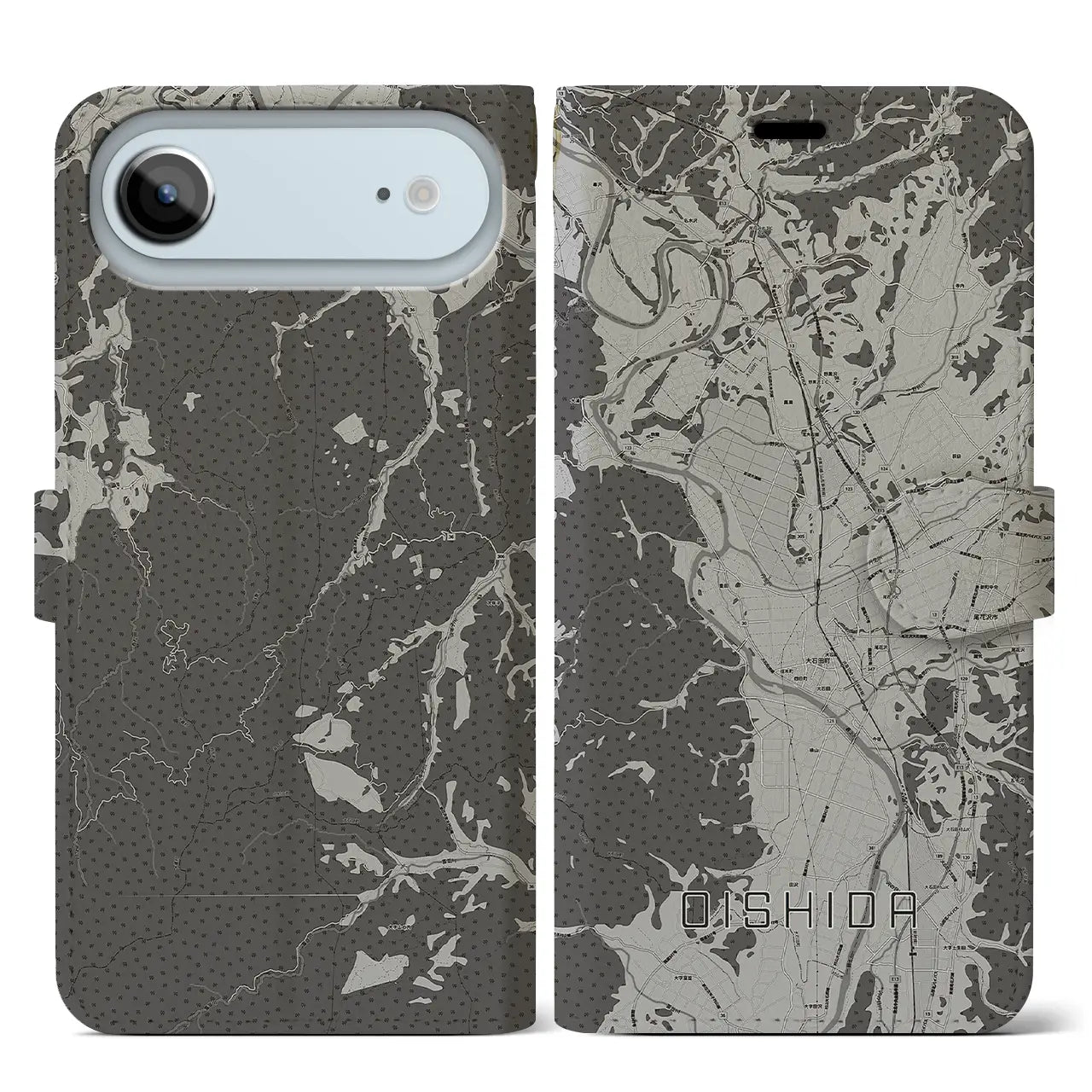 【大石田(山形県)】地図柄iPhoneケース(手帳タイプ)