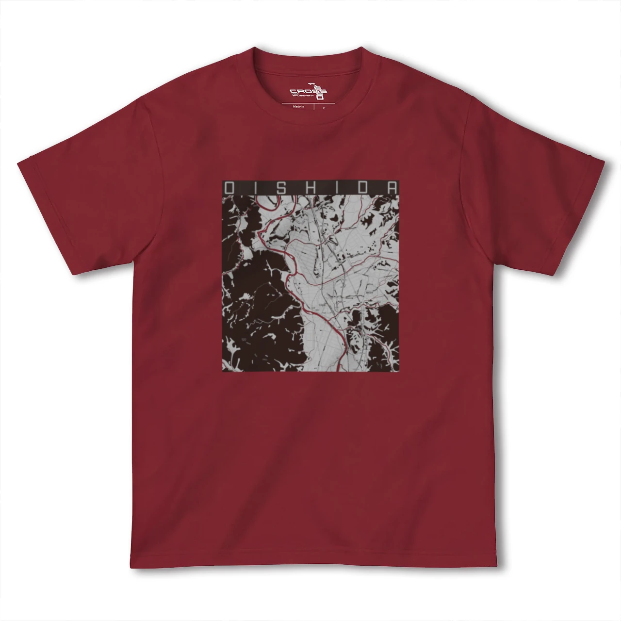 【大石田(山形県)】地図柄ヘビーウェイトTシャツ