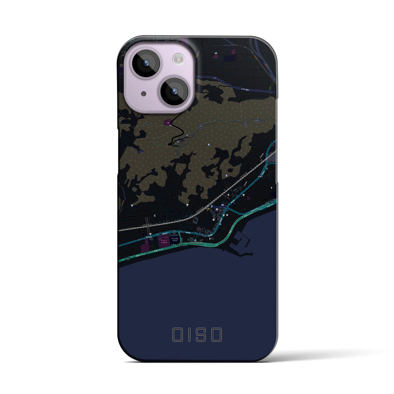 【大磯(神奈川県)】地図柄iPhoneケース(バックカバータイプ)