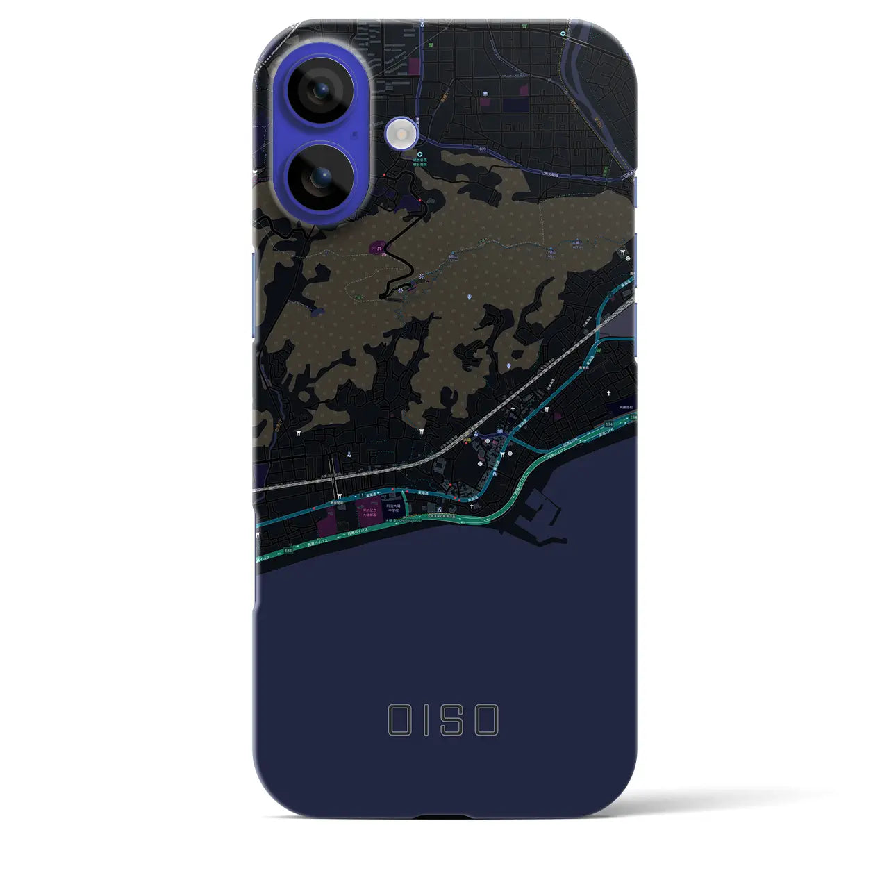 【大磯(神奈川県)】地図柄iPhoneケース(バックカバータイプ)