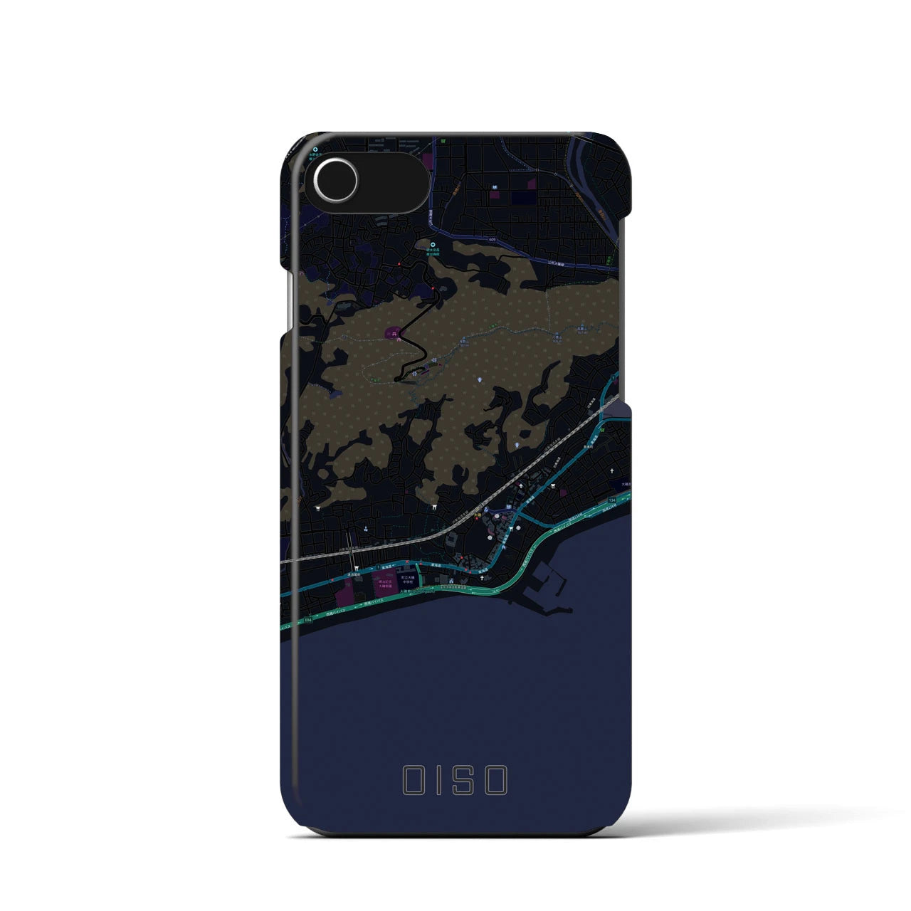 【大磯(神奈川県)】地図柄iPhoneケース(バックカバータイプ)