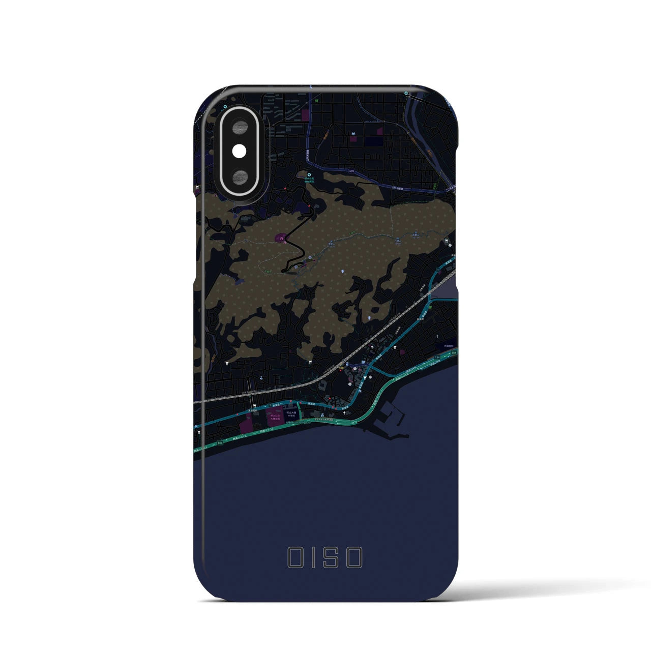 【大磯(神奈川県)】地図柄iPhoneケース(バックカバータイプ)