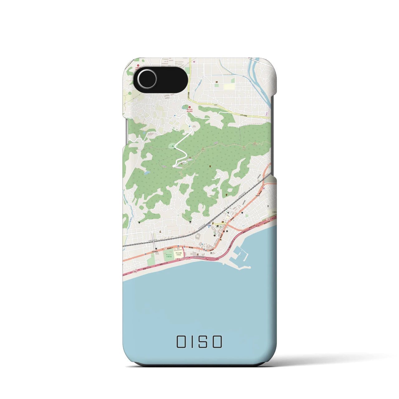 【大磯(神奈川県)】地図柄iPhoneケース(バックカバータイプ)
