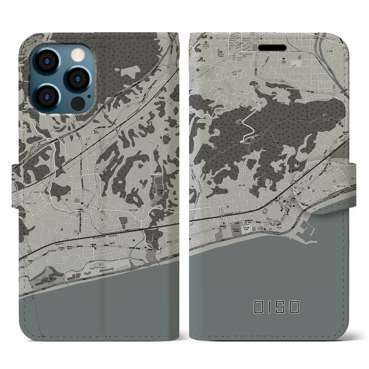 【大磯(神奈川県)】地図柄iPhoneケース(手帳タイプ)