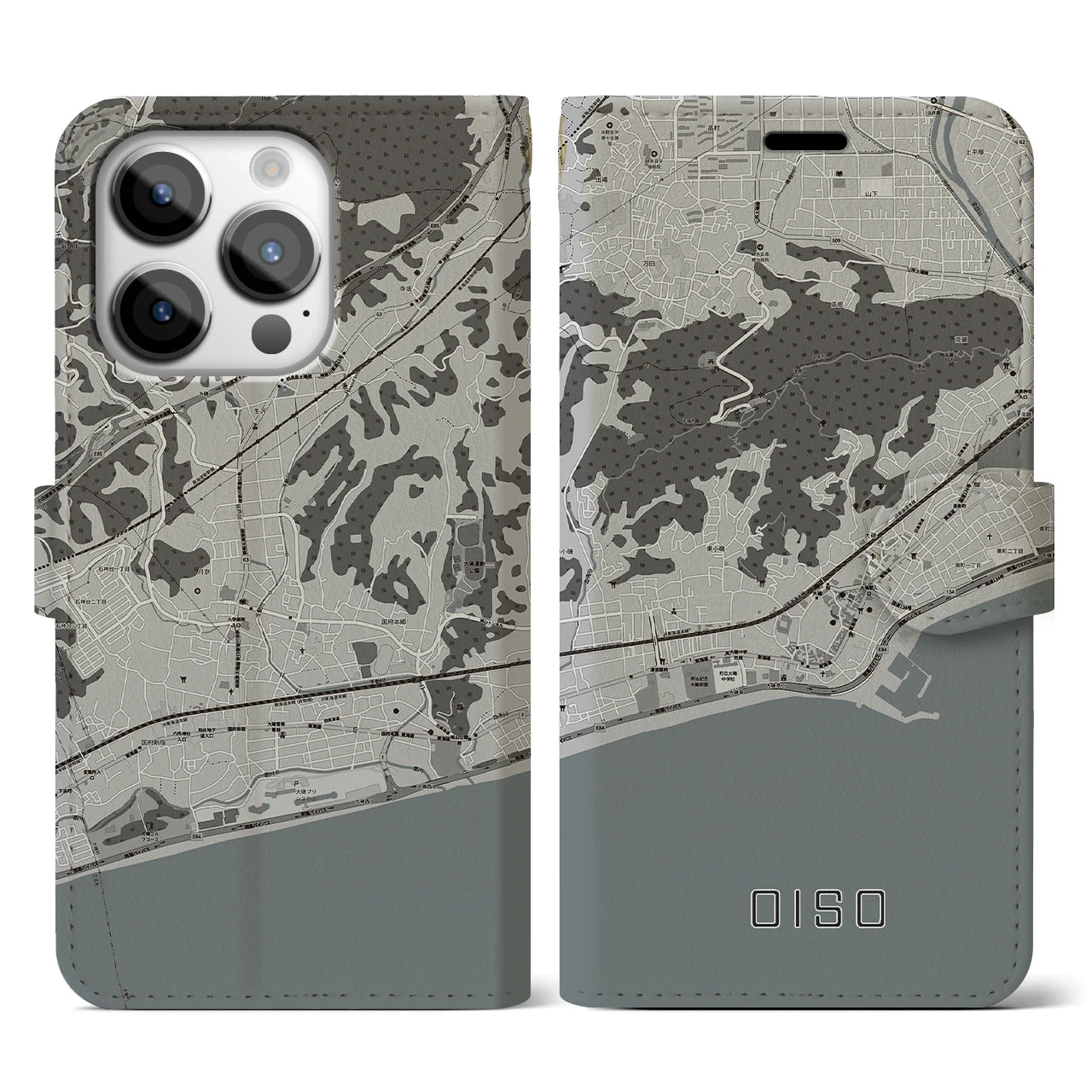 【大磯(神奈川県)】地図柄iPhoneケース(手帳タイプ)