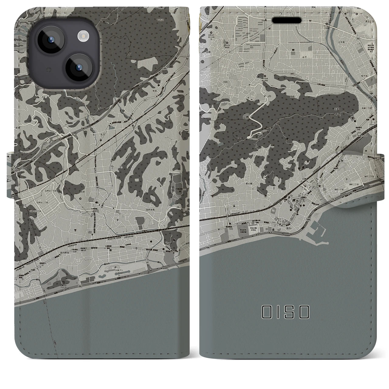 【大磯(神奈川県)】地図柄iPhoneケース(手帳タイプ)