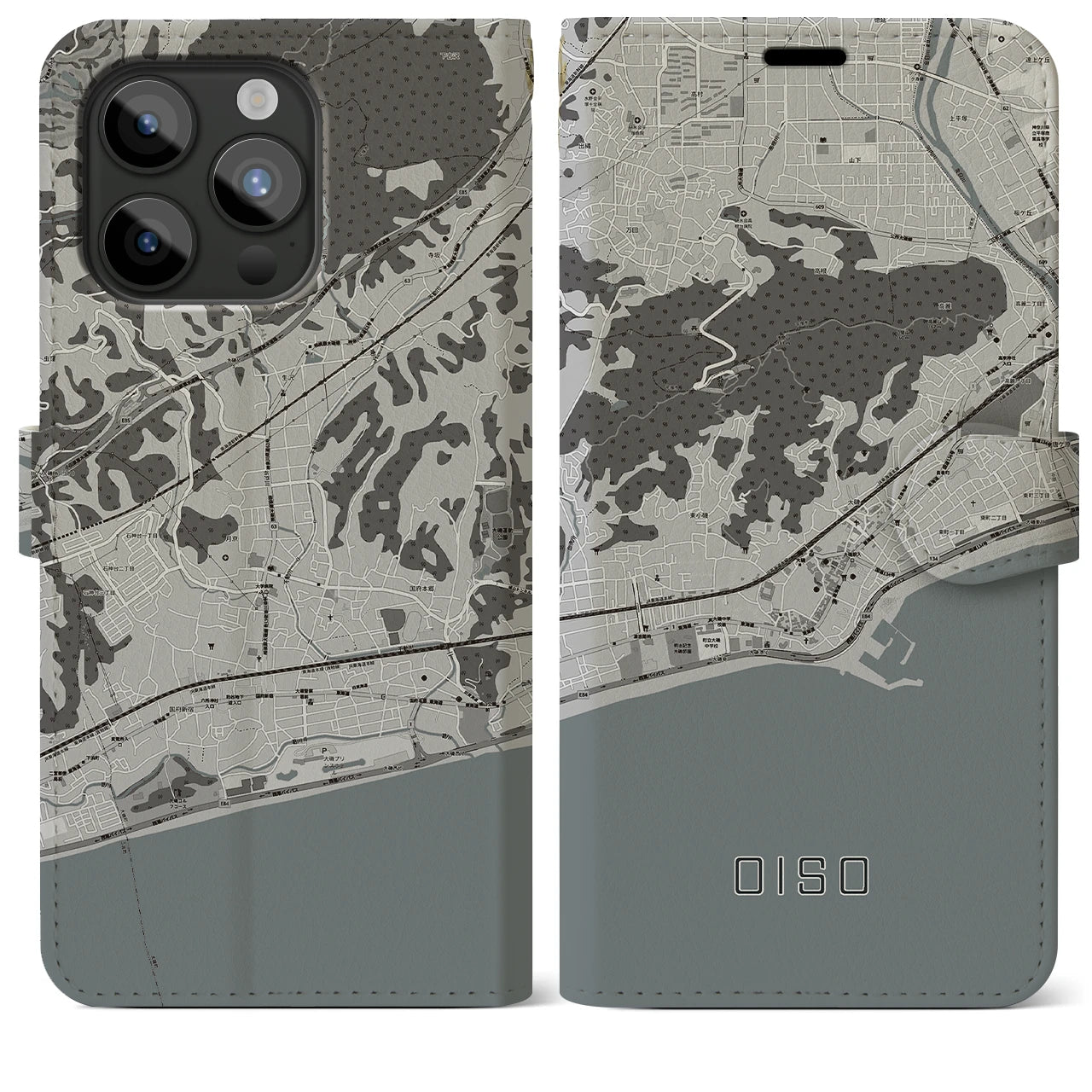 【大磯(神奈川県)】地図柄iPhoneケース(手帳タイプ)