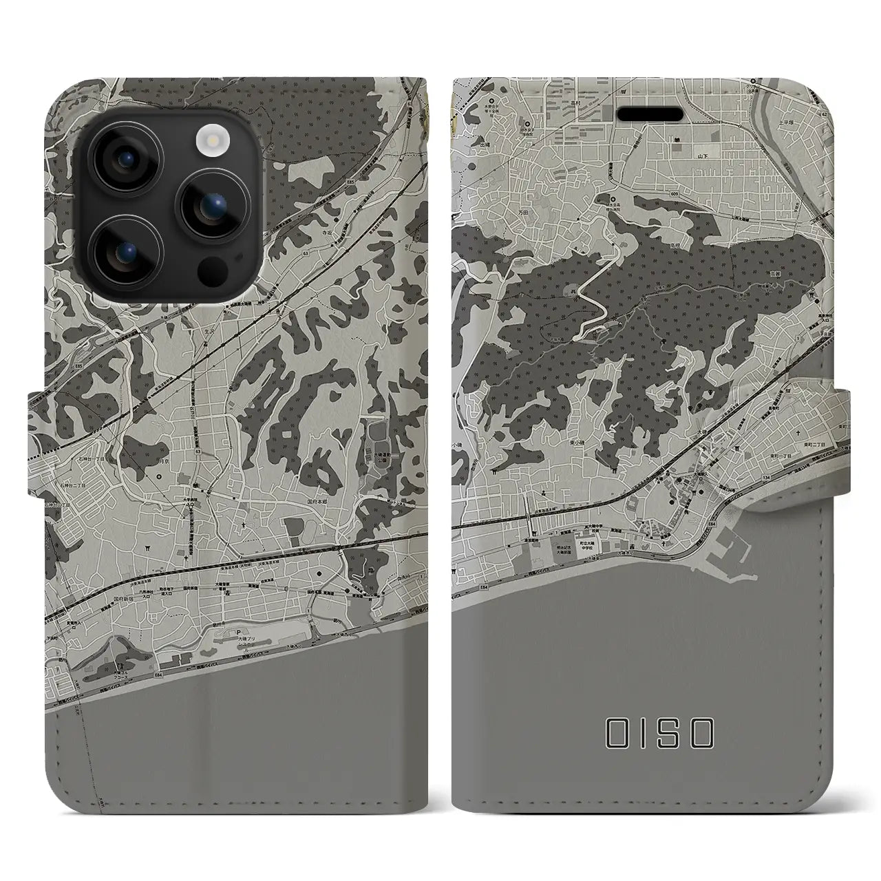 【大磯(神奈川県)】地図柄iPhoneケース(手帳タイプ)