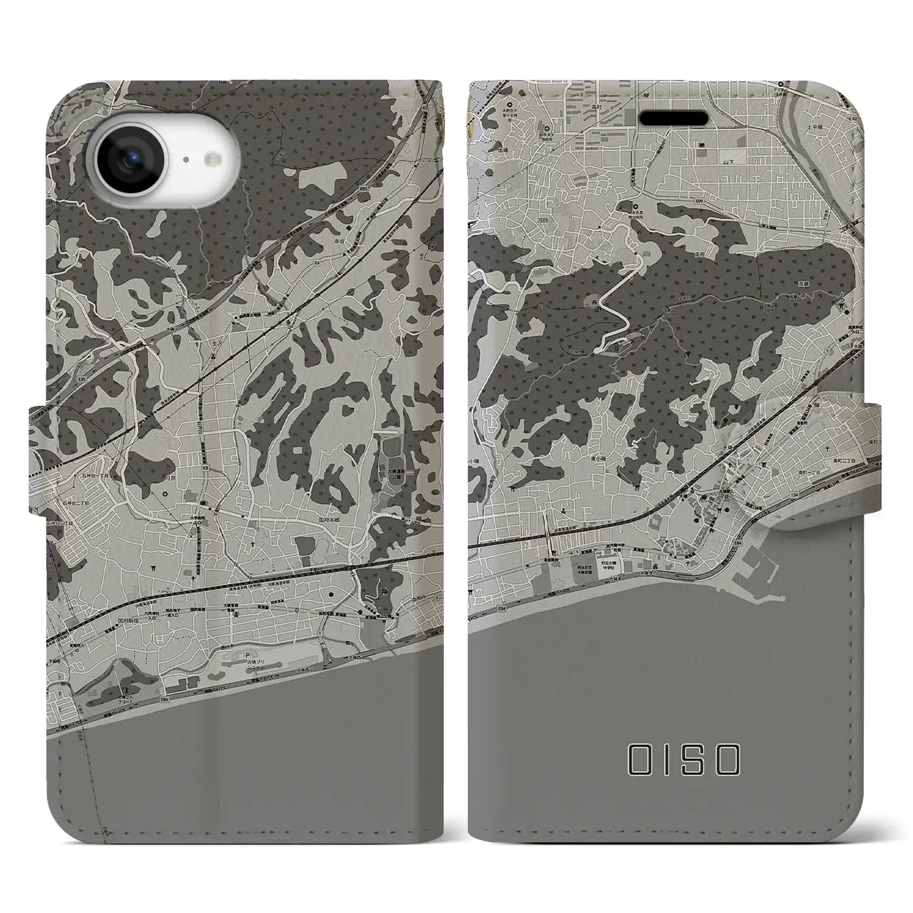 【大磯(神奈川県)】地図柄iPhoneケース(手帳タイプ)