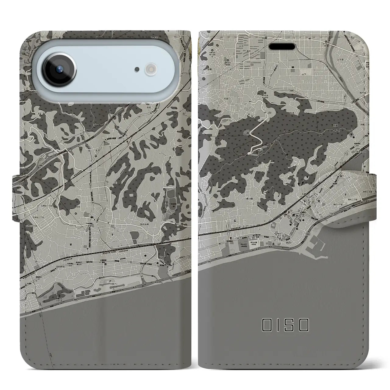 【大磯(神奈川県)】地図柄iPhoneケース(手帳タイプ)