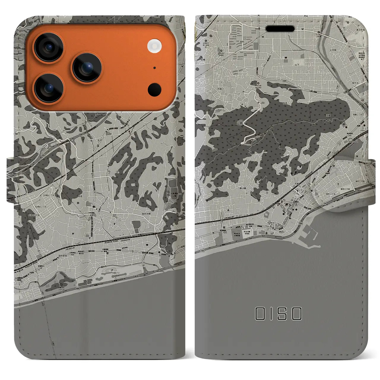 【大磯(神奈川県)】地図柄iPhoneケース(手帳タイプ)