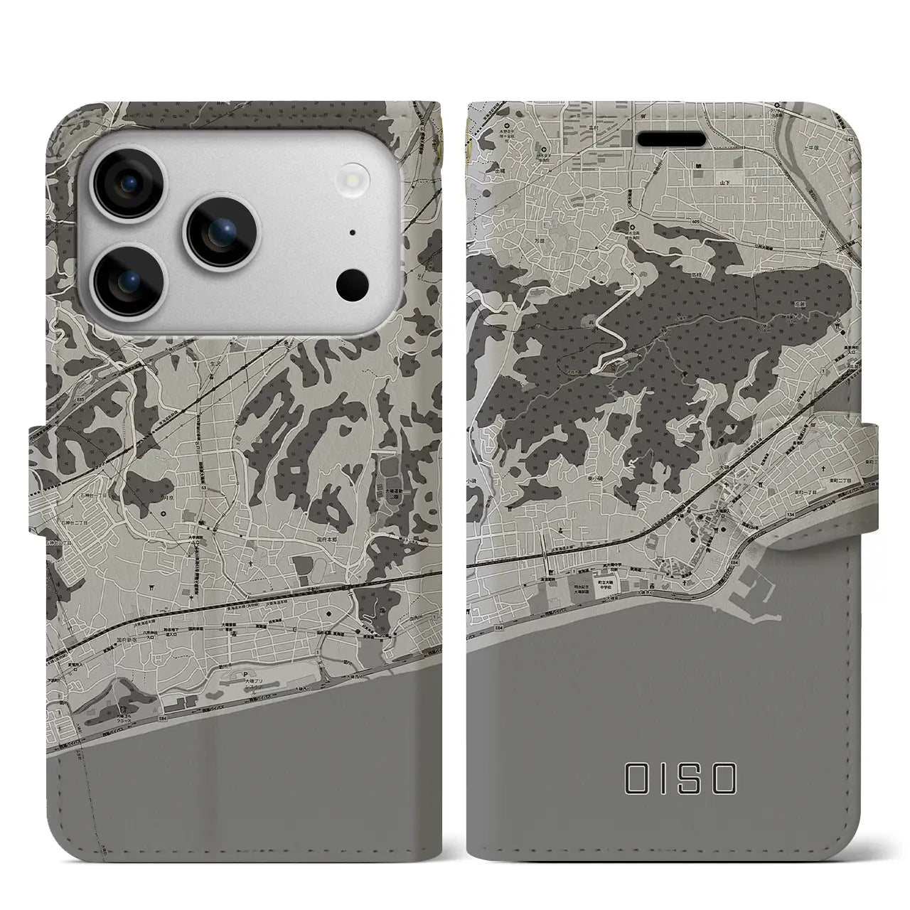 【大磯(神奈川県)】地図柄iPhoneケース(手帳タイプ)