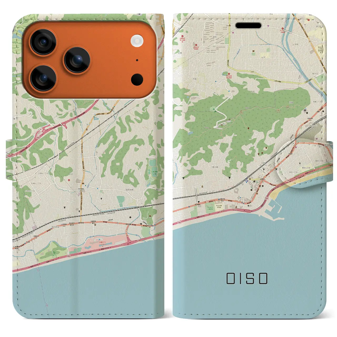 【大磯(神奈川県)】地図柄iPhoneケース(手帳タイプ)