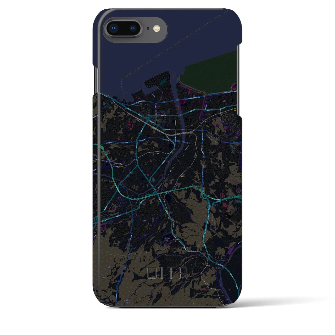 【大分(大分県)】地図柄iPhoneケース(バックカバータイプ)