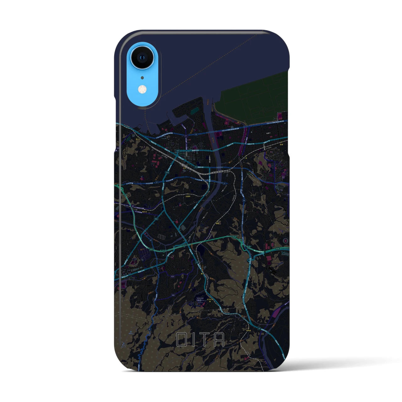 【大分(大分県)】地図柄iPhoneケース(バックカバータイプ)