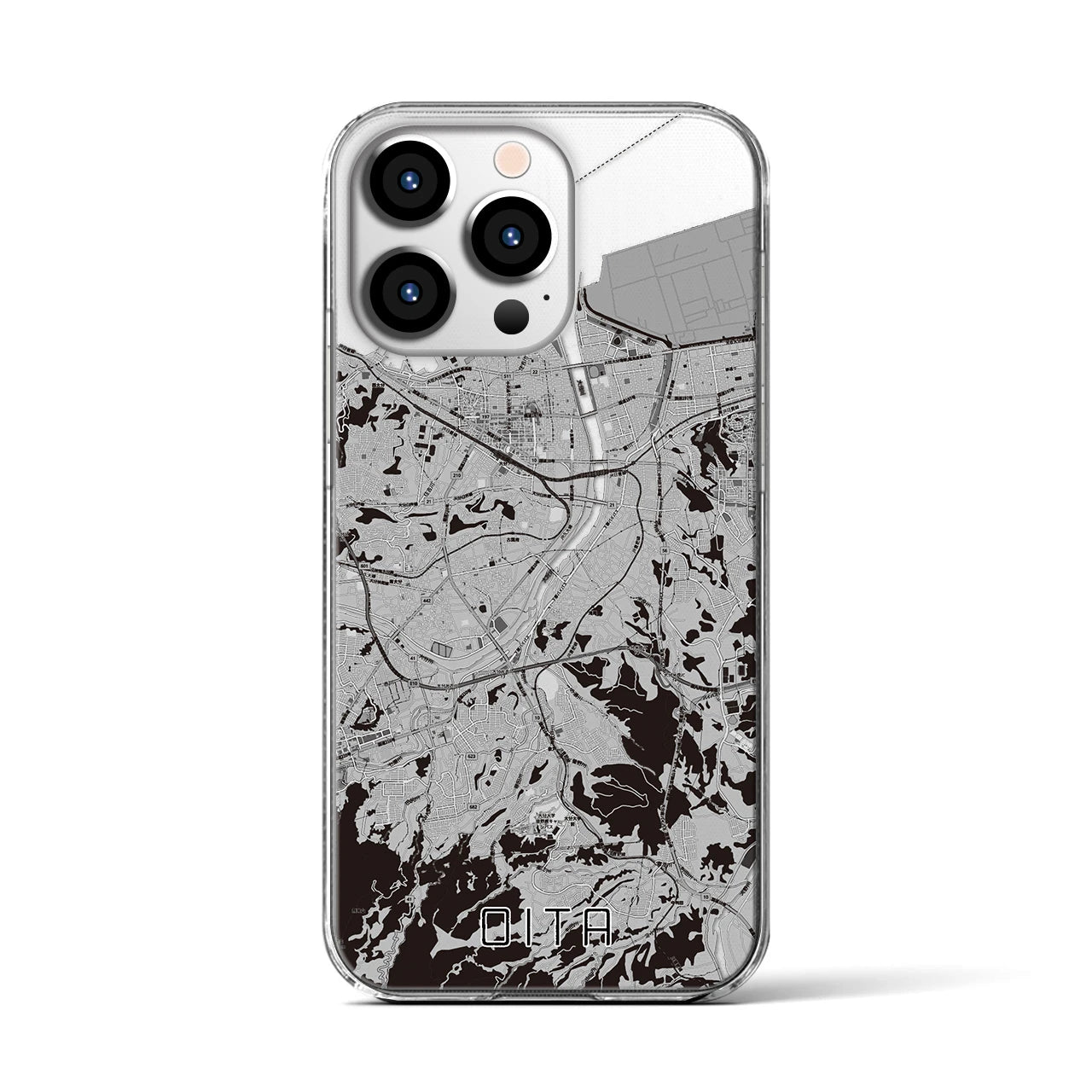 【大分(大分県)】地図柄iPhoneケース(クリアタイプ)