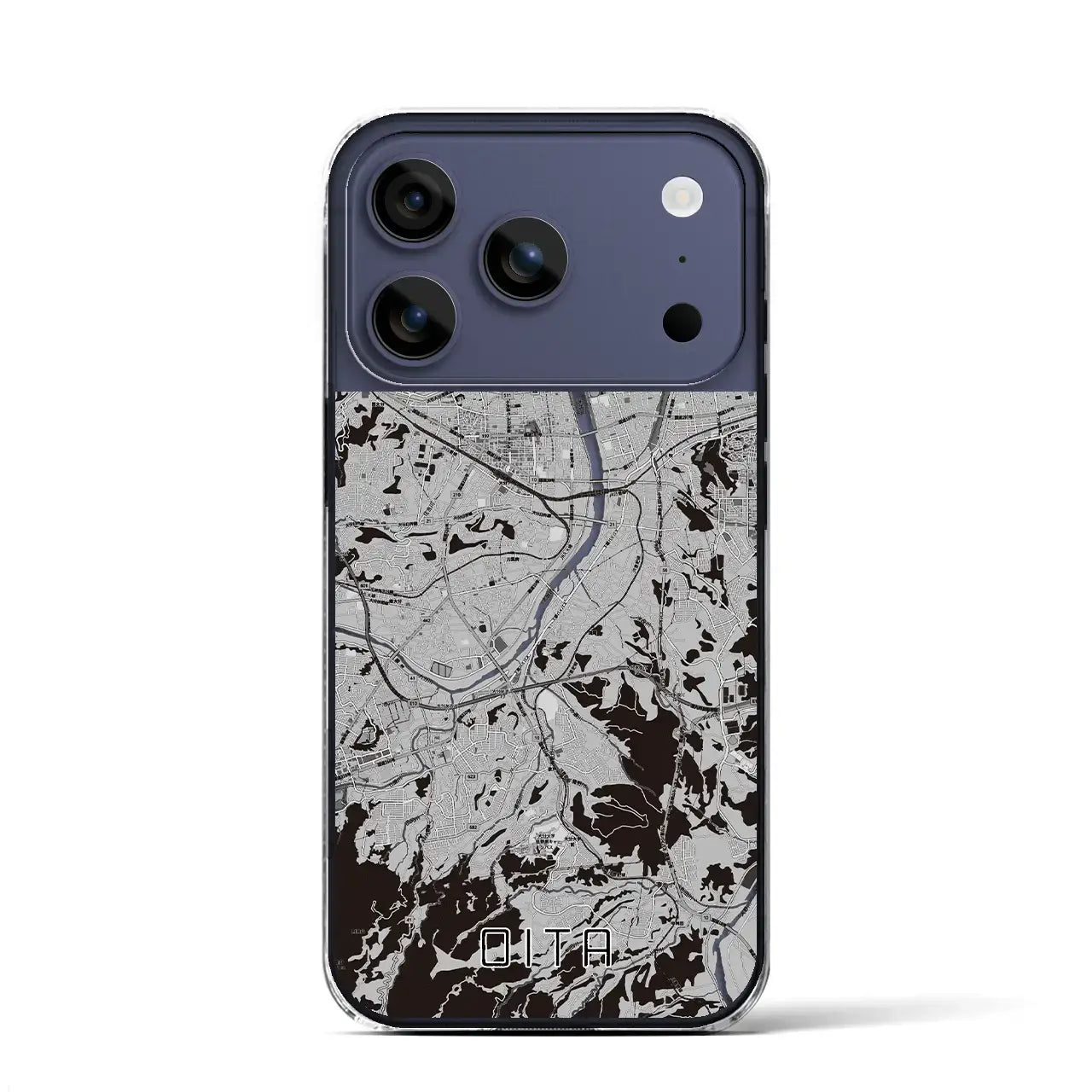 【大分(大分県)】地図柄iPhoneケース(クリアタイプ)モノトーン・iPhone 17 Pro Max 用