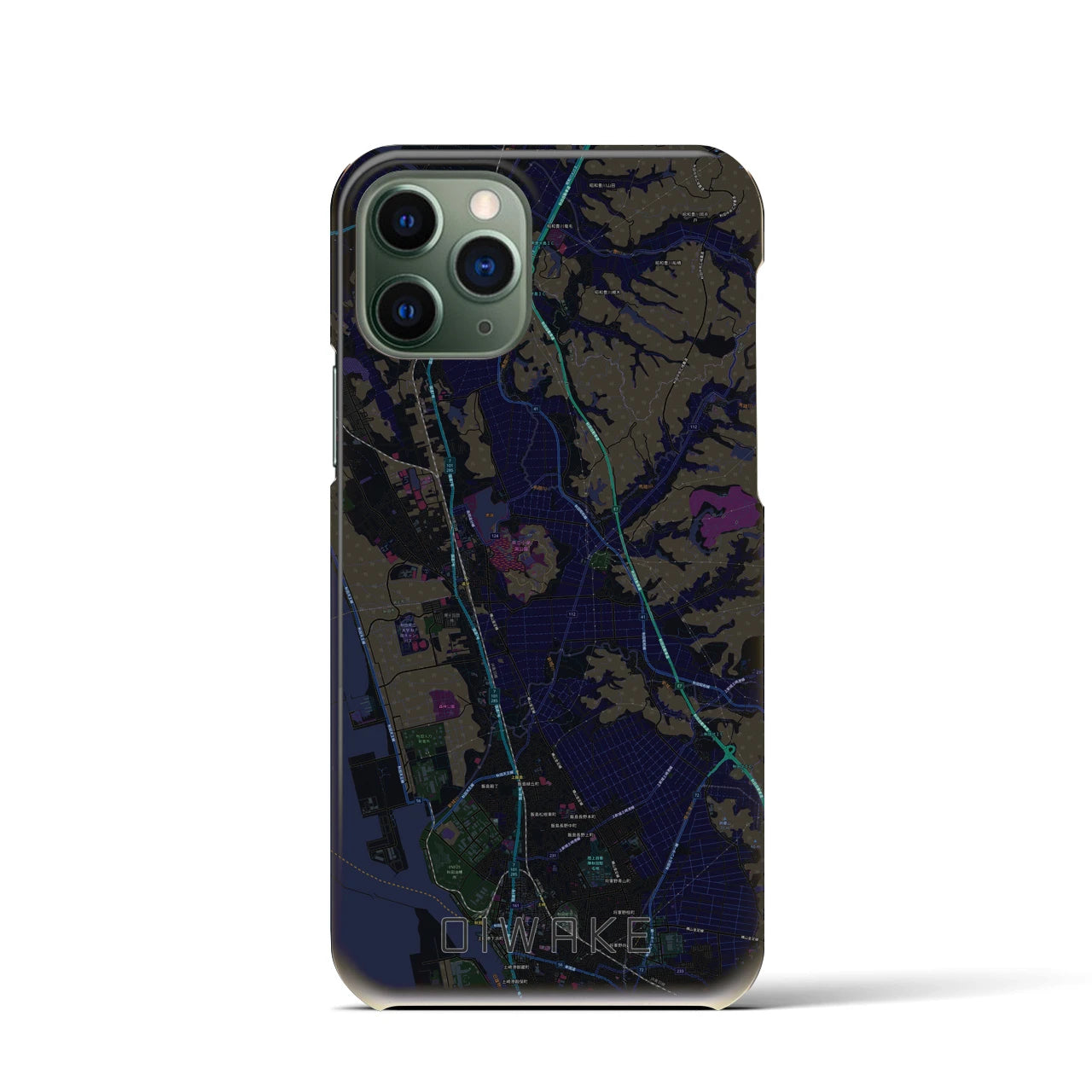 【追分(秋田県)】地図柄iPhoneケース(バックカバータイプ)