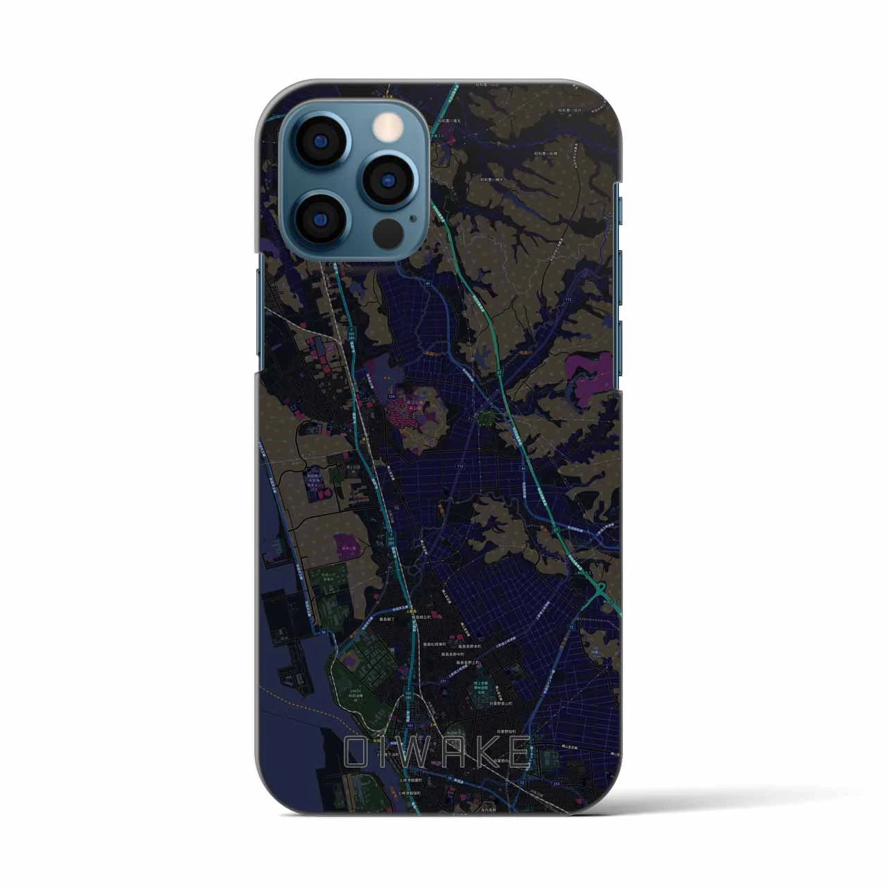 【追分(秋田県)】地図柄iPhoneケース(バックカバータイプ)