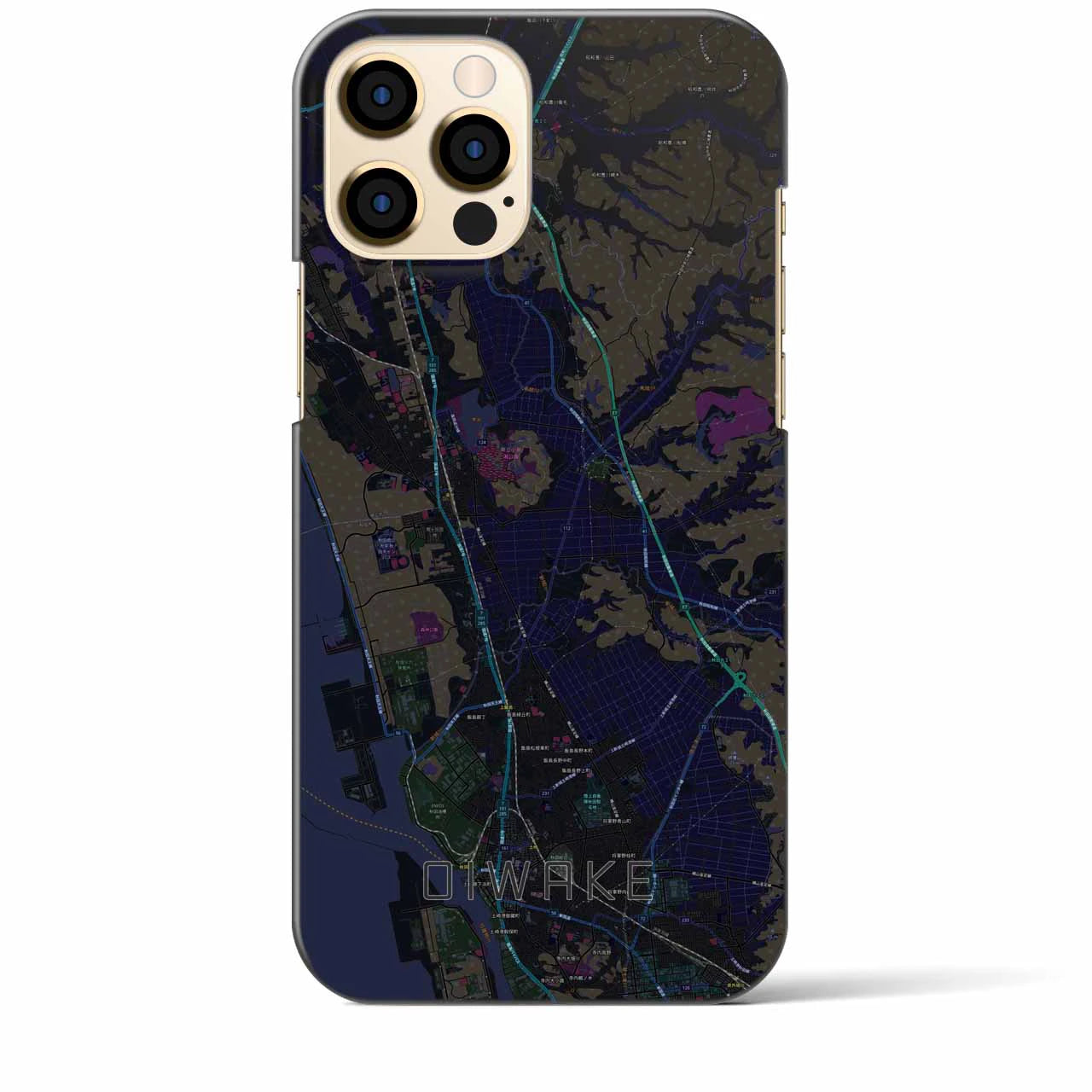 【追分(秋田県)】地図柄iPhoneケース(バックカバータイプ)