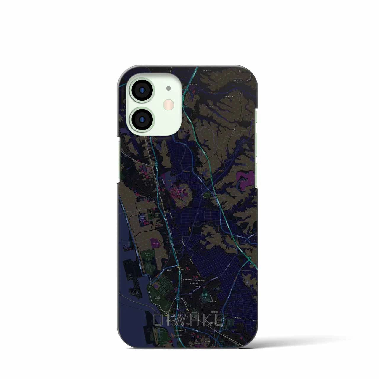 【追分(秋田県)】地図柄iPhoneケース(バックカバータイプ)