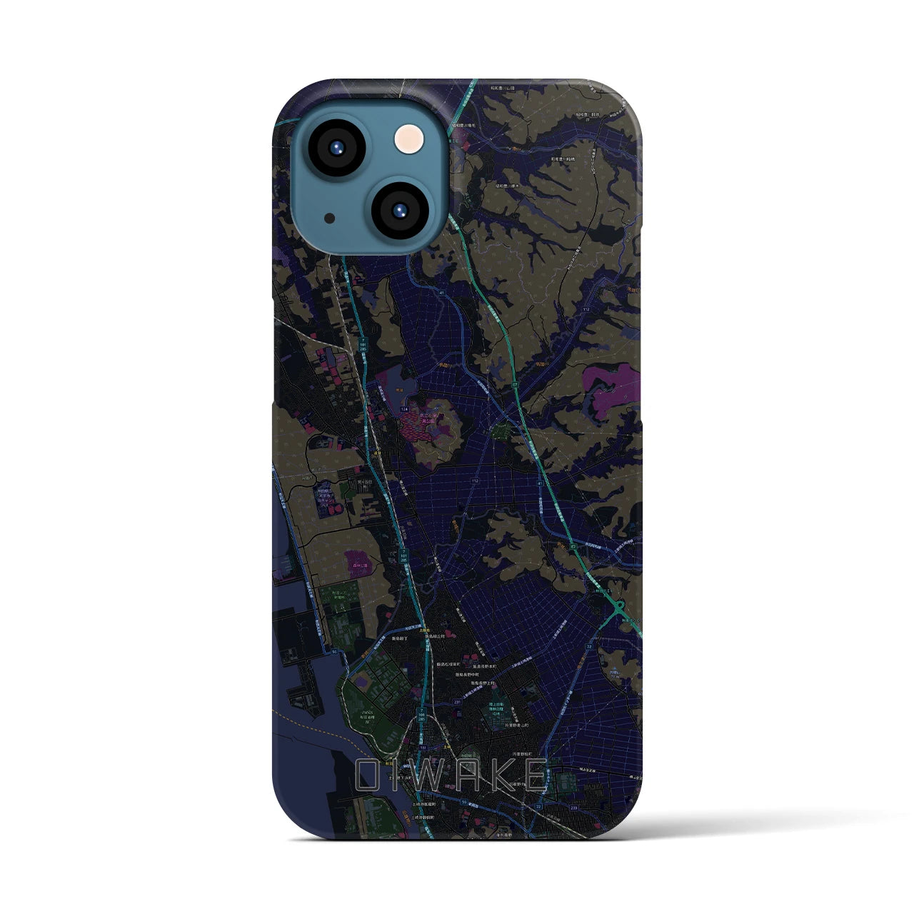 【追分(秋田県)】地図柄iPhoneケース(バックカバータイプ)