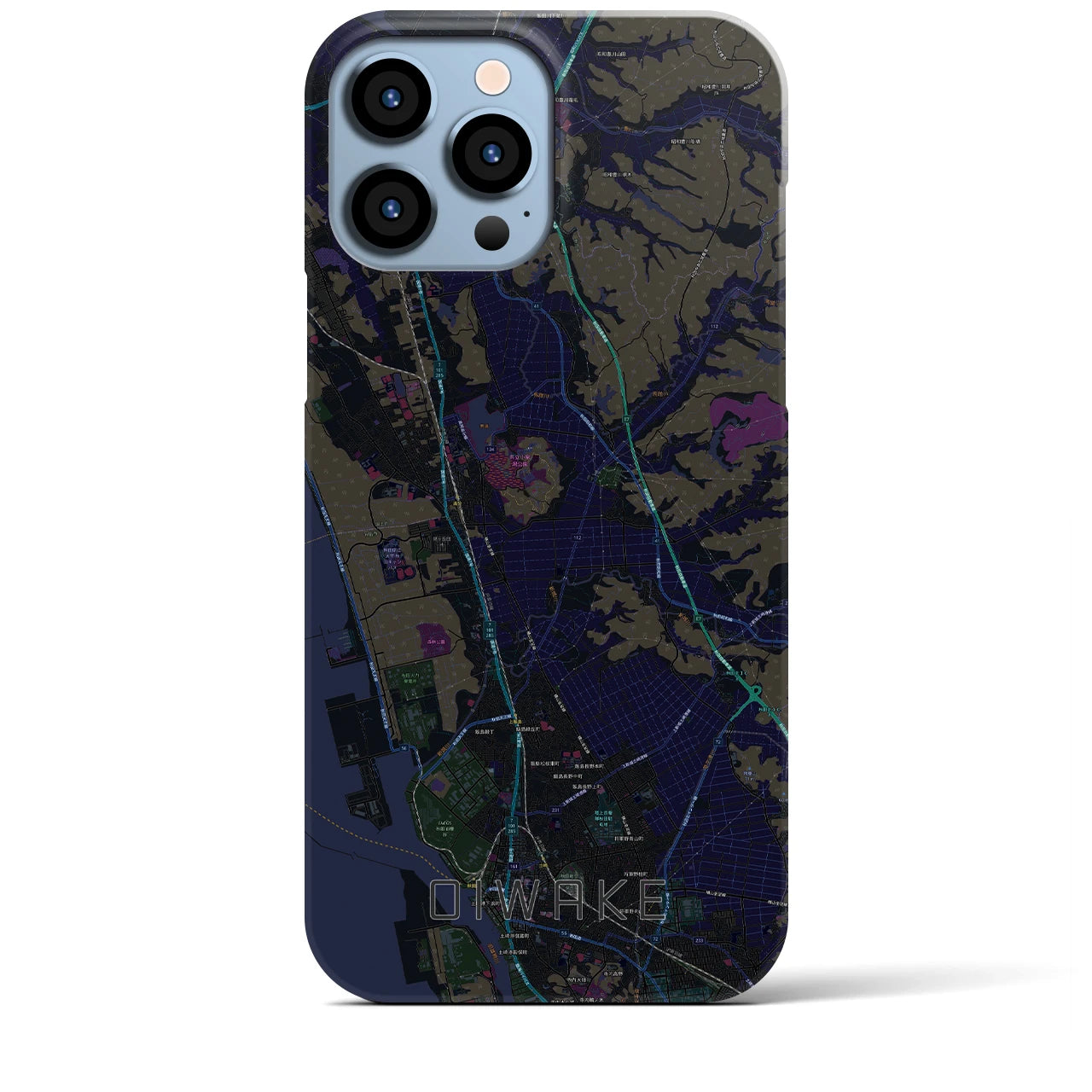 【追分(秋田県)】地図柄iPhoneケース(バックカバータイプ)