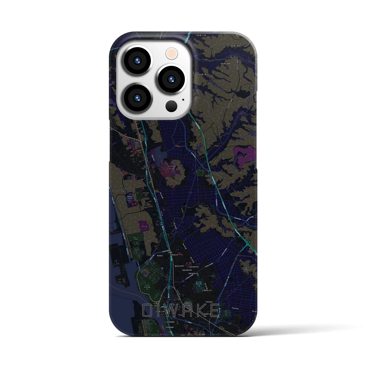 【追分(秋田県)】地図柄iPhoneケース(バックカバータイプ)