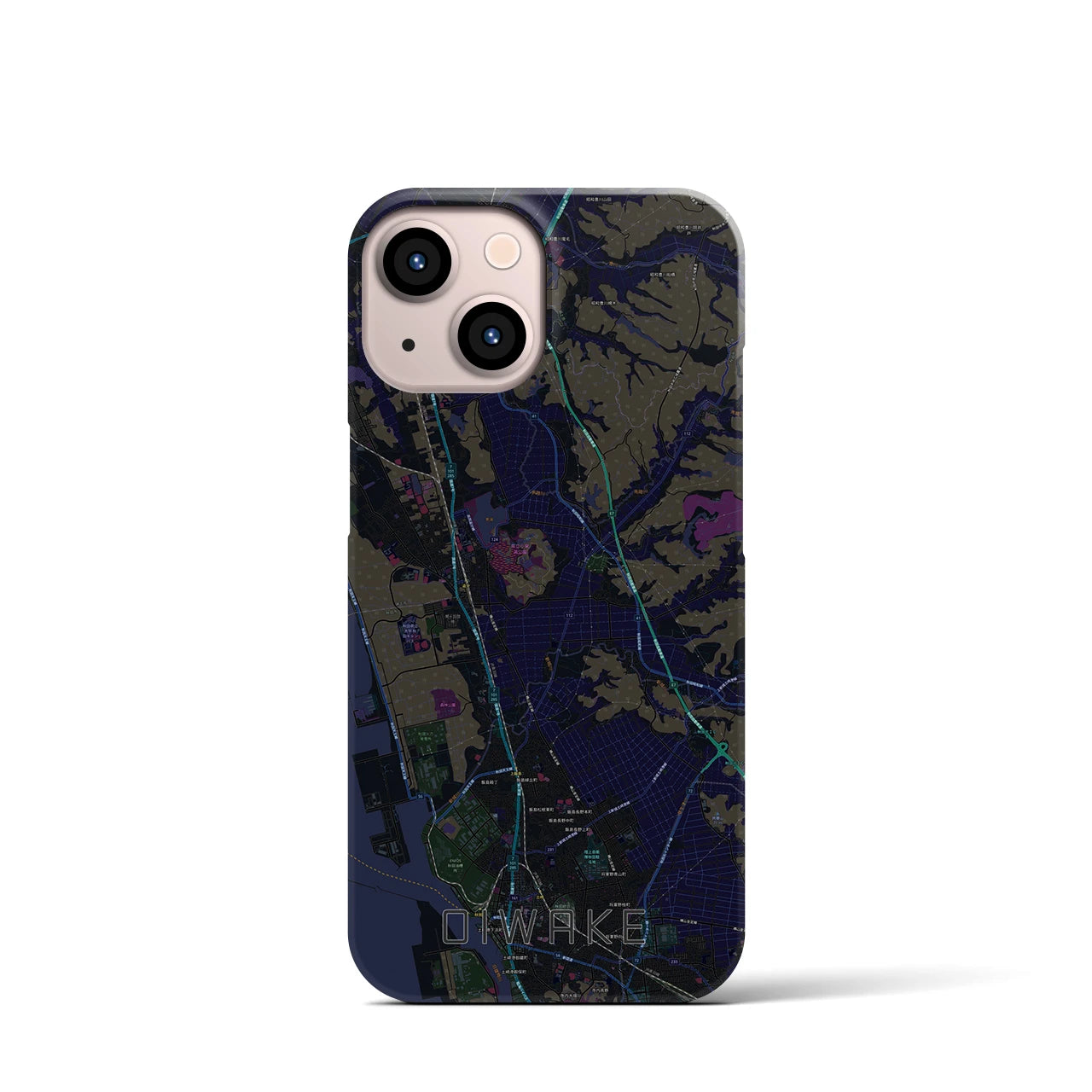 【追分(秋田県)】地図柄iPhoneケース(バックカバータイプ)