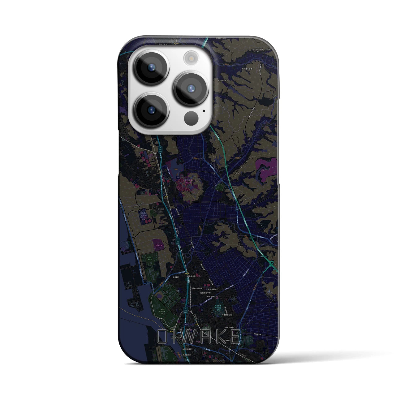 【追分(秋田県)】地図柄iPhoneケース(バックカバータイプ)