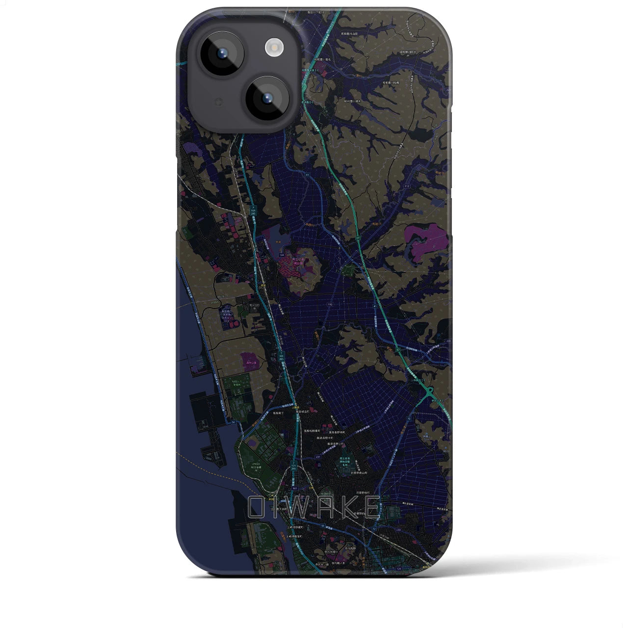 【追分(秋田県)】地図柄iPhoneケース(バックカバータイプ)