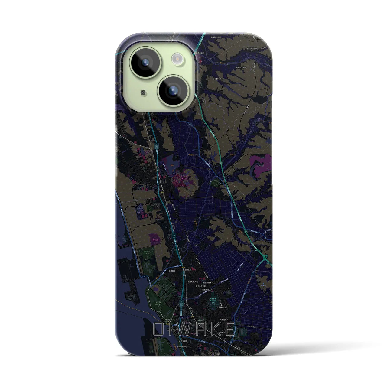 【追分(秋田県)】地図柄iPhoneケース(バックカバータイプ)
