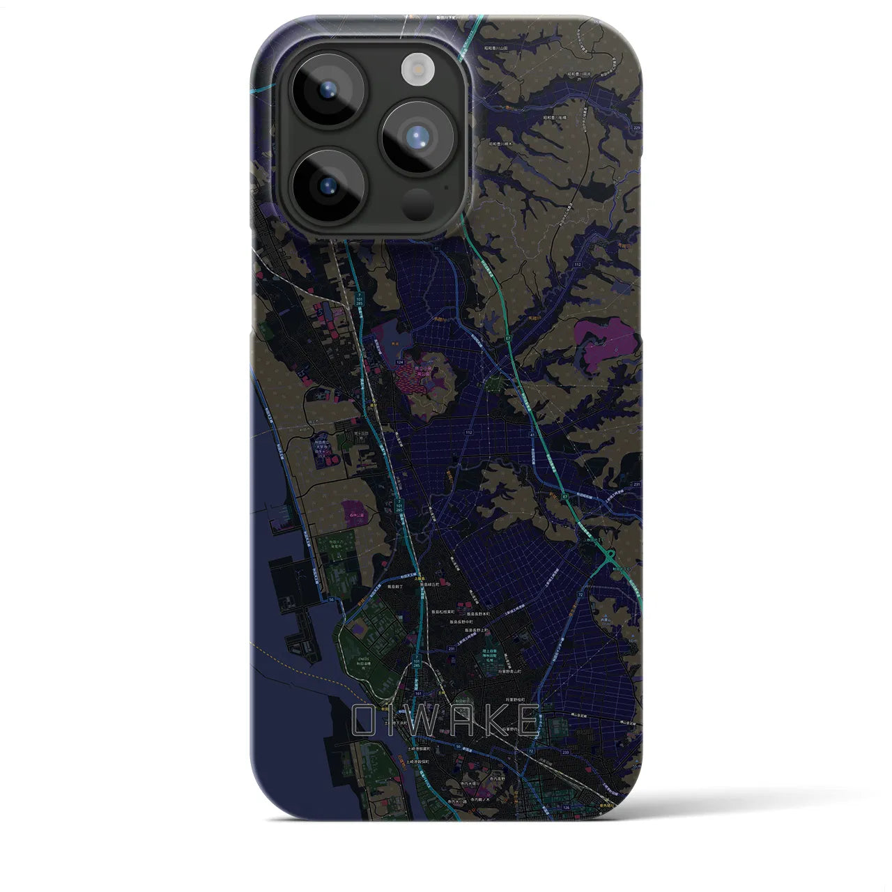 【追分(秋田県)】地図柄iPhoneケース(バックカバータイプ)